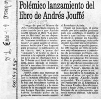Polémico lanzamiento del libro de Andrés Jouffe  [artículo].