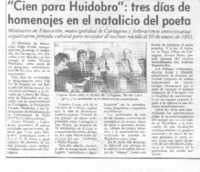 "Cien para Huidobro", tres días de homenajes en el natalicio del poeta