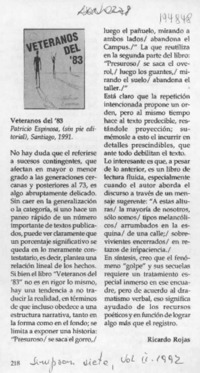 Veteranos del '83  [artículo] Ricardo Rojas.