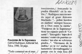 Pasajeros de la esperanza  [artículo] Lorenzo Peirano.