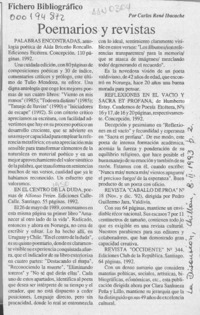 Poemarios y revistas  [artículo] Carlos René Ibacache.