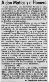 A don Matías y a Homero