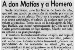 A don Matías y a Homero