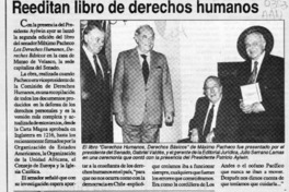 Reeditan libro de derechos humanos  [artículo].