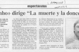 "Vadinho" dirige "La muerte y la doncella"  [artículo].