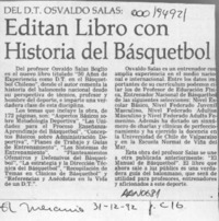 Editan libro con historia del básquetbol  [artículo].
