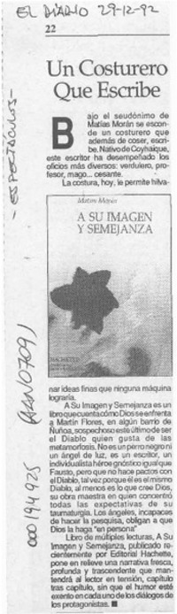 Un Costurero que escribe  [artículo].