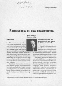 Radiografía de una dramaturgia  [artículo] Ramón Griffero.