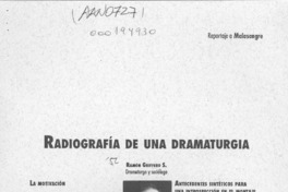 Radiografía de una dramaturgia  [artículo] Ramón Griffero.