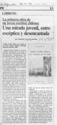 Una mirada juvenil, entre escéptica y desencantada  [artículo] Eduardo Guerrero del Río.