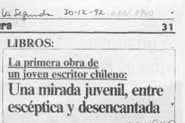 Una mirada juvenil, entre escéptica y desencantada  [artículo] Eduardo Guerrero del Río.