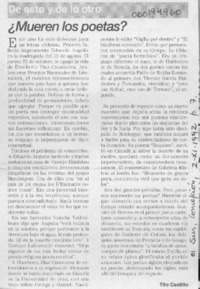 Mueren los poetas?  [artículo] T. C.