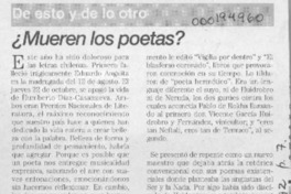 Mueren los poetas?  [artículo] T. C.