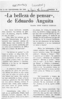 "La belleza de pensar", de Eduardo Anguita  [artículo] José Vargas Badilla.