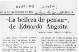 "La belleza de pensar", de Eduardo Anguita  [artículo] José Vargas Badilla.