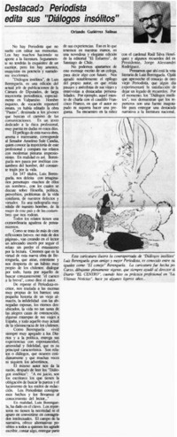 Destacado periodista edita sus "Diálogos insólitos"