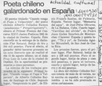 Poeta chileno galardonado en España  [artículo].