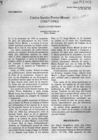 Carlos Emilio Porter Mossó  [artículo] María Etcheverry.