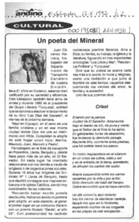 Un Poeta del mineral  [artículo].