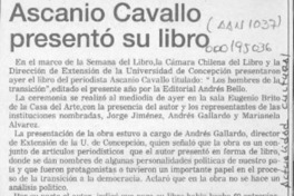 Ascanio Cavallo presentó su libro  [artículo].