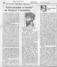"Dificultades a bordo" de Hubert Cornelius  [artículo] Eugenio Matus Romo.