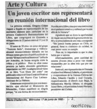 Un Joven escritor nos representará en reunión internacional del libro  [artículo].