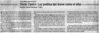 Oscar Castro, luz poética tan breve como el alba