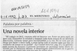 Una novela interior  [artículo] Marcelo Novoa.
