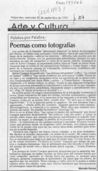 Poemas como fotografías  [artículo] Marcelo Novoa.
