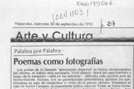 Poemas como fotografías  [artículo] Marcelo Novoa.