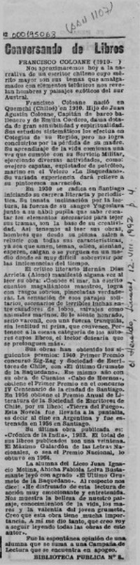 Conversando de libros  [artículo].