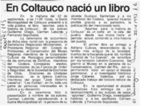 En Coltauco nació un libro  [artículo].