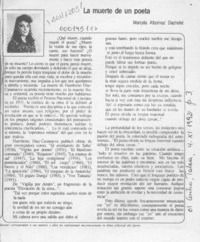 La muerte de un poeta  [artículo] Marcela Albornoz Dachelet.