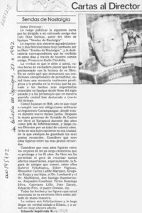 Sendas de nostalgia  [artículo] Eduardo Sepúlveda W.