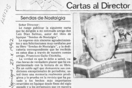 Sendas de nostalgia  [artículo] Eduardo Sepúlveda W.