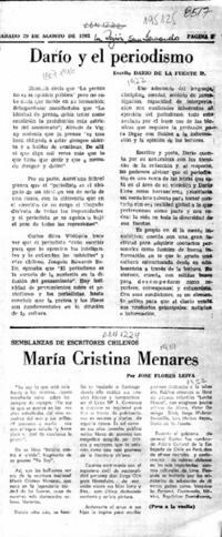 Darío y el periodismo  [artículo] Darío de la Fuente D.