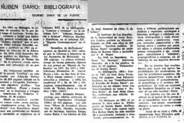 Rubén Darío, bibliografía  [artículo] Darío de la Fuente D.
