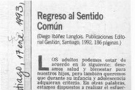 Regreso al sentido común  [artículo] María Ester Roblero.