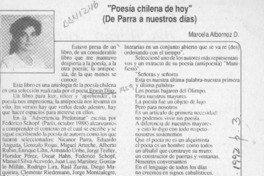 "Poesía chilena de hoy"  [artículo] Marcela Albornoz Dachelet.