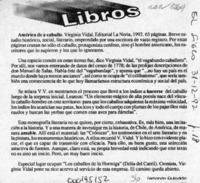 América de a caballo  [artículo] Fernando Quilodrán.