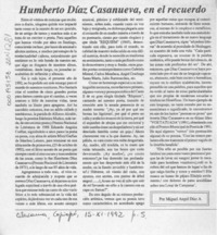 Humberto Díaz Casanueva, en el recuerdo  [artículo] Miguel Angel Díaz.