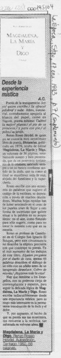 Desde la experiencia mística  [artículo] A. C.