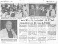 La Escritura de memorias y de ficción en conferencia de Jorge Edwards