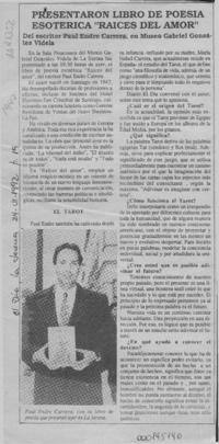 Presentaron libro de poesía esotérica "Raíces del amor" (entrevista)