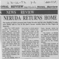 Neruda Returns home  [artículo].