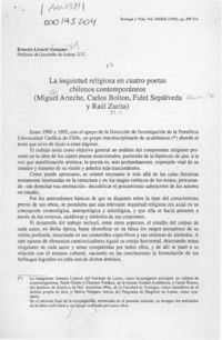 La inquietud religiosa en cuatro poetas chilenos contemporáneos (Miguel Arteche, Carlos Bolton, Fidel Sepúlveda y Raúl Zurita)  [artículo] Ernesto Livacic Gazzano.