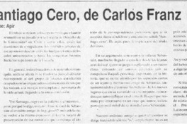 Santiago cero, de Carlos Franz  [artículo] Apir.
