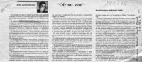"Oír su voz"  [artículo] Antonieta Rodríguez París.