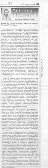 Horacio Eloy "Paisajes de milagros"