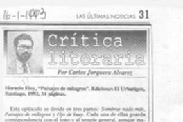 Horacio Eloy "Paisajes de milagros"